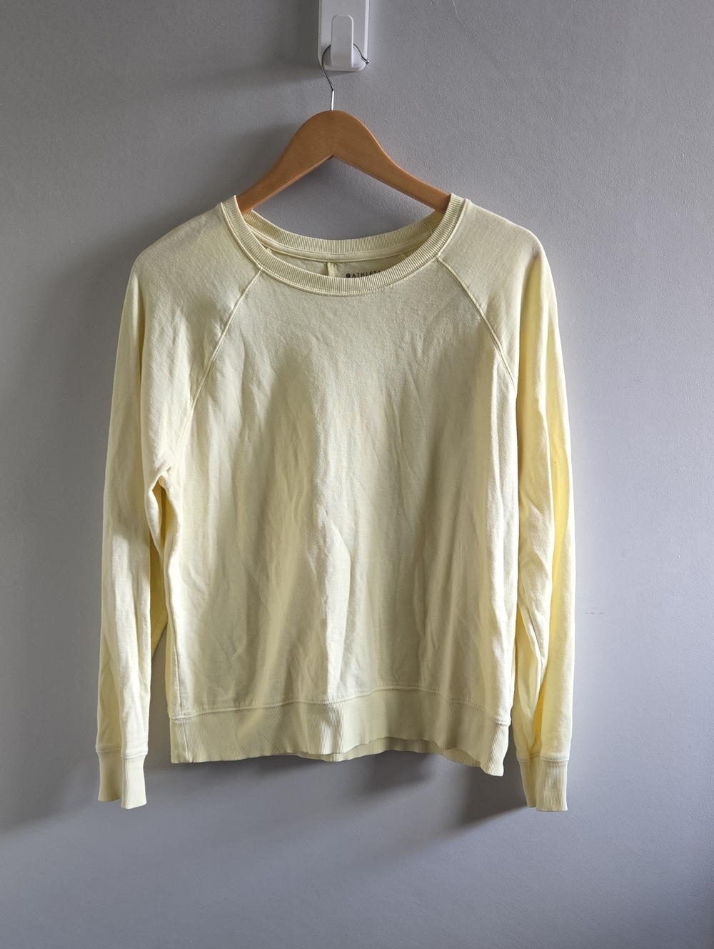 Pale Yellow Athleta Long Sleeved Top Size Small